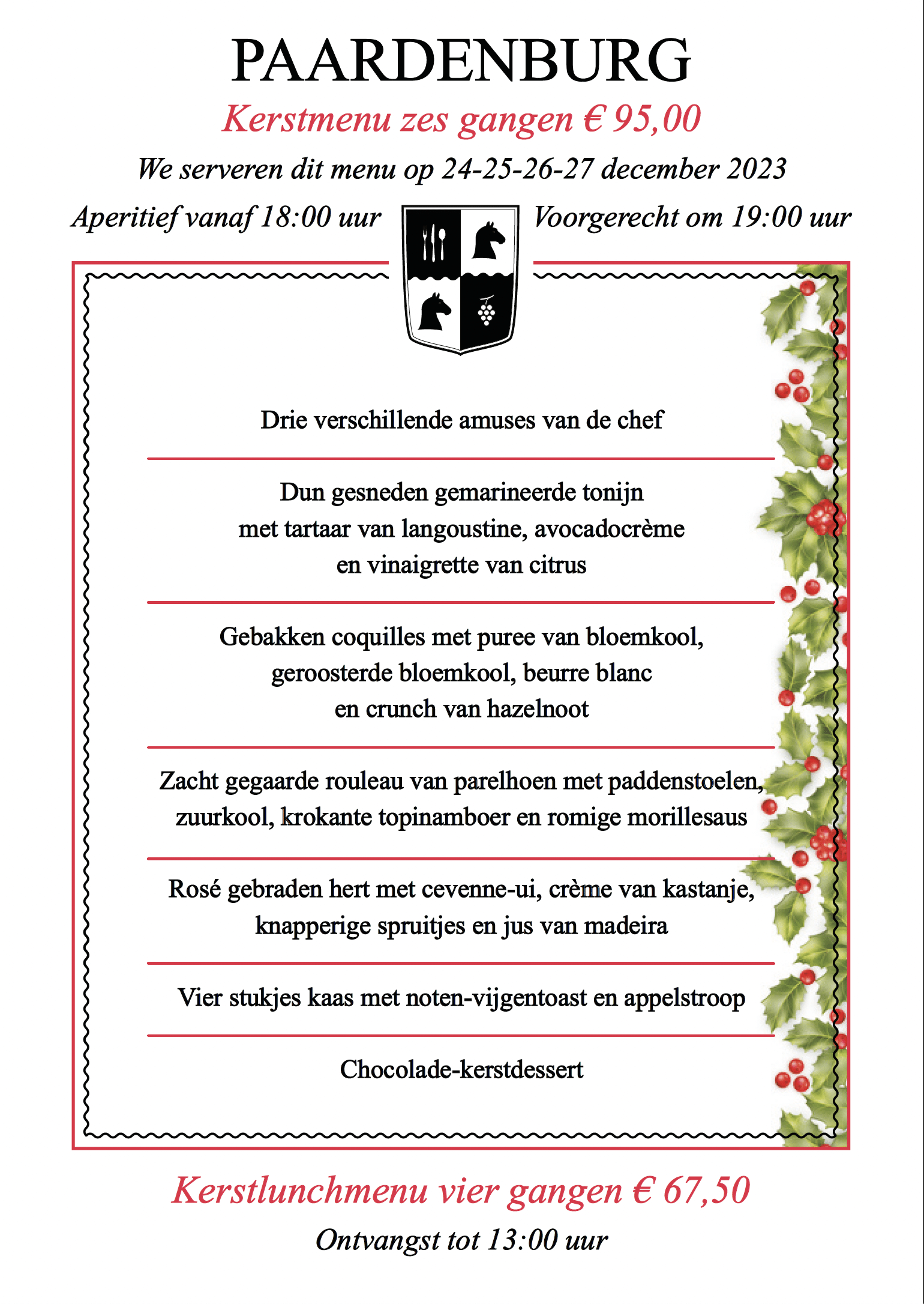 Paardenburg Kerstmenu 2023